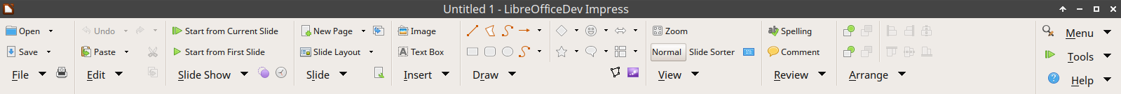 Groupedbar Notebookbar Variant in LibreOffice 6 Impress