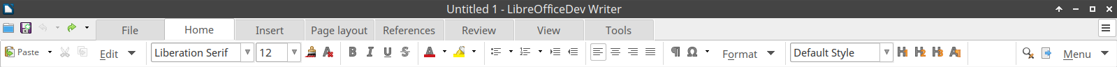 Tabbed Compact Notebookbar Variant in LibreOffice 6 Writer