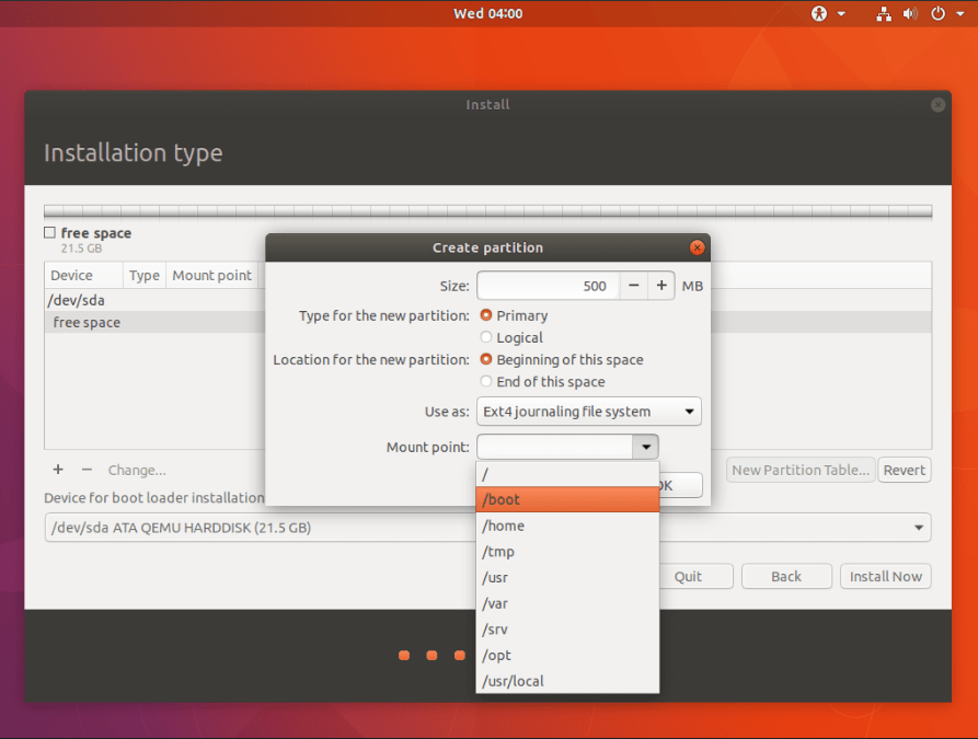 Ubuntu Installation Steps