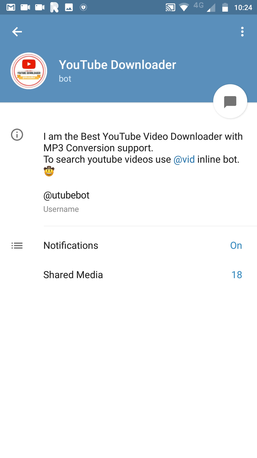 Telegram bot downloader youtube 5 BOT