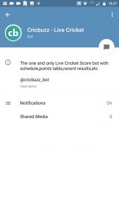 Cricbuzz Bot - Ten Useful Telegram Bots