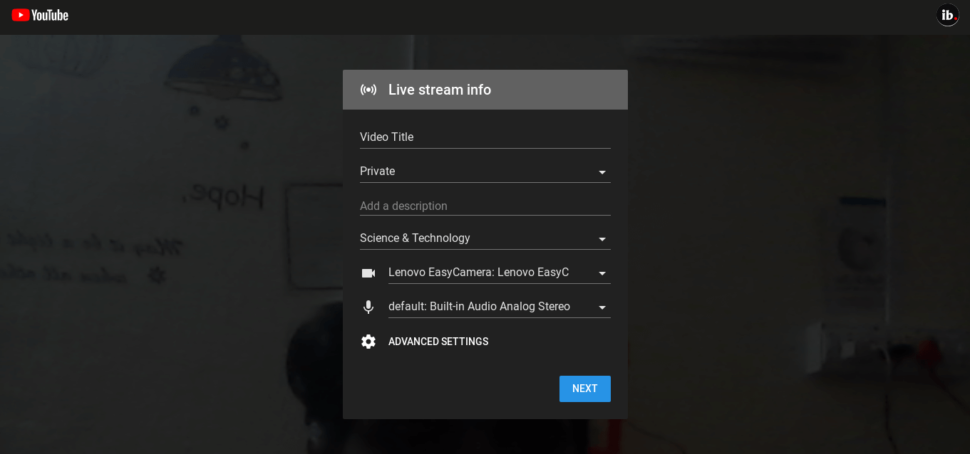 All new YouTube Go Live for live streaming directly from your browser