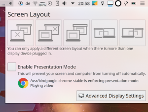 kscreen presentation plasmoid